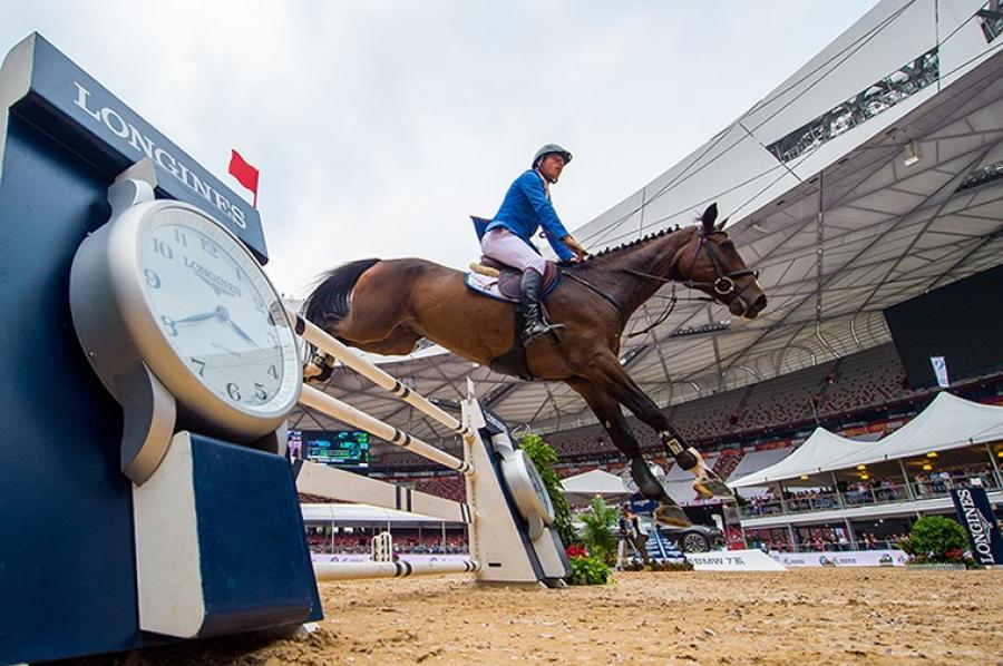 Germany's Christian Ahlmann competing in the Longines Equestrian Beijing Masters 2017. 